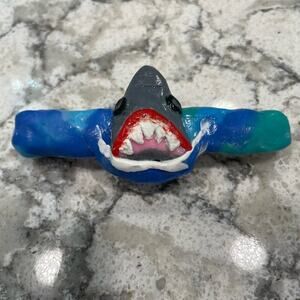Handmade barrette hair clip great white shark ocean